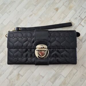 Lovcat Black Heart Leather Clutch Wallet